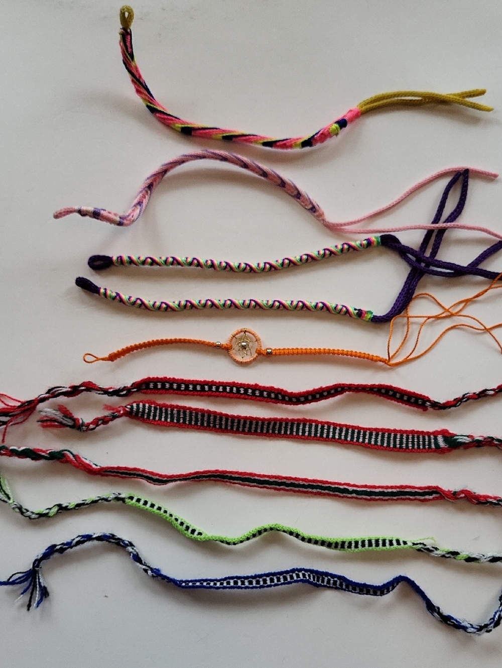 Handmade Multicolor Woven Friendship Bracelets - Set of 10